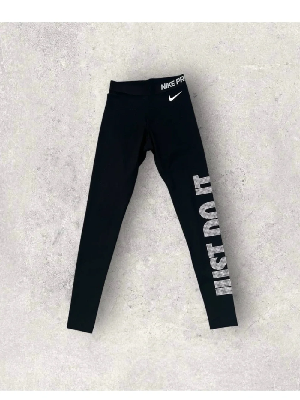 Nike Black Leggings with 'JUST DO IT' Side Text